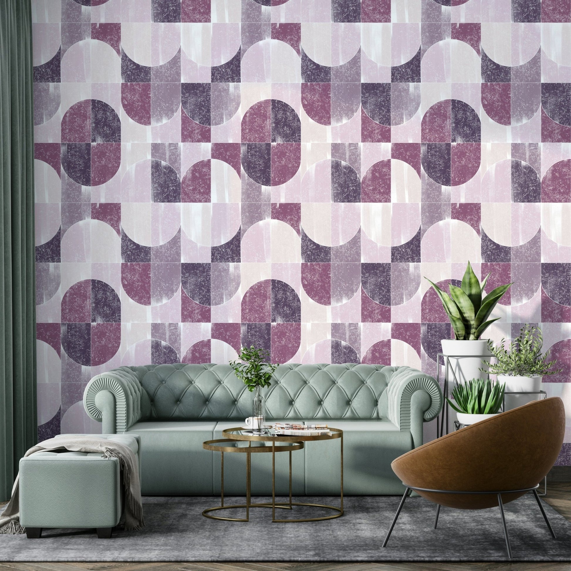 Contemporary geometric wallpaper.

