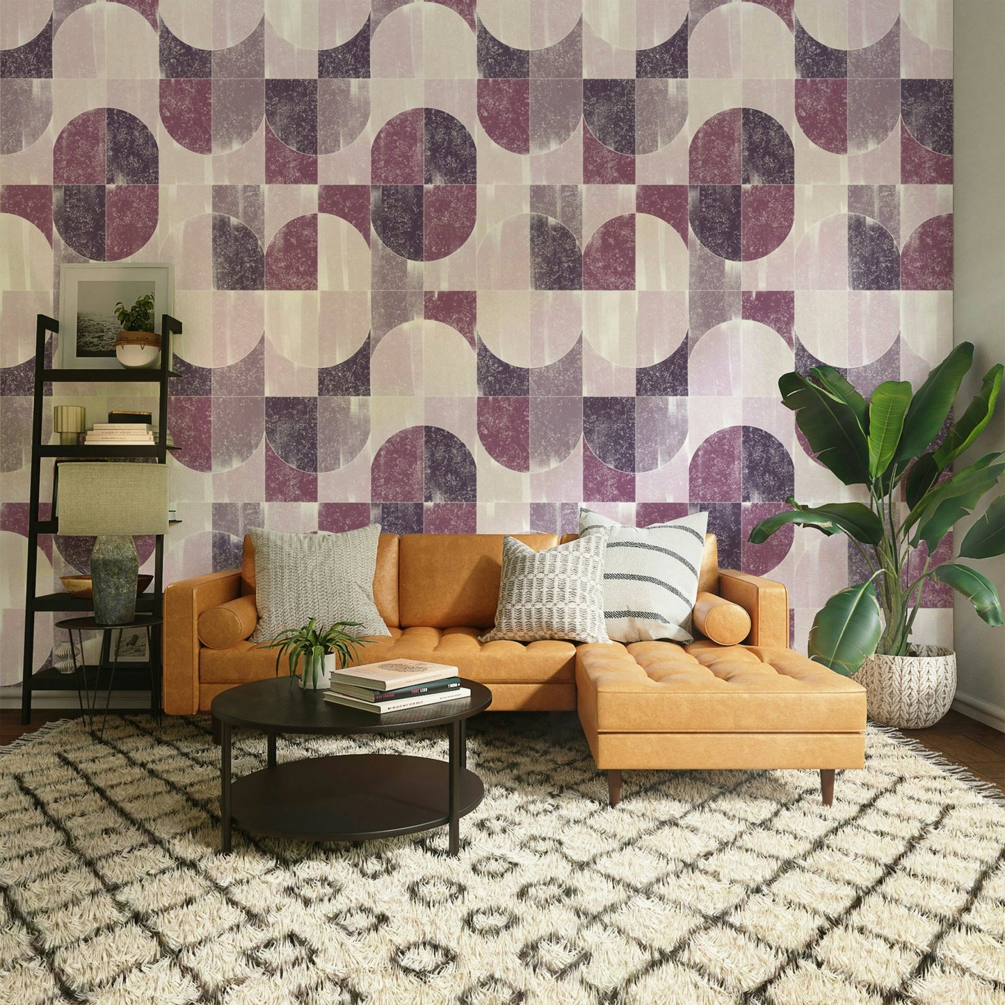 Vibrant color palette on wallpaper.

