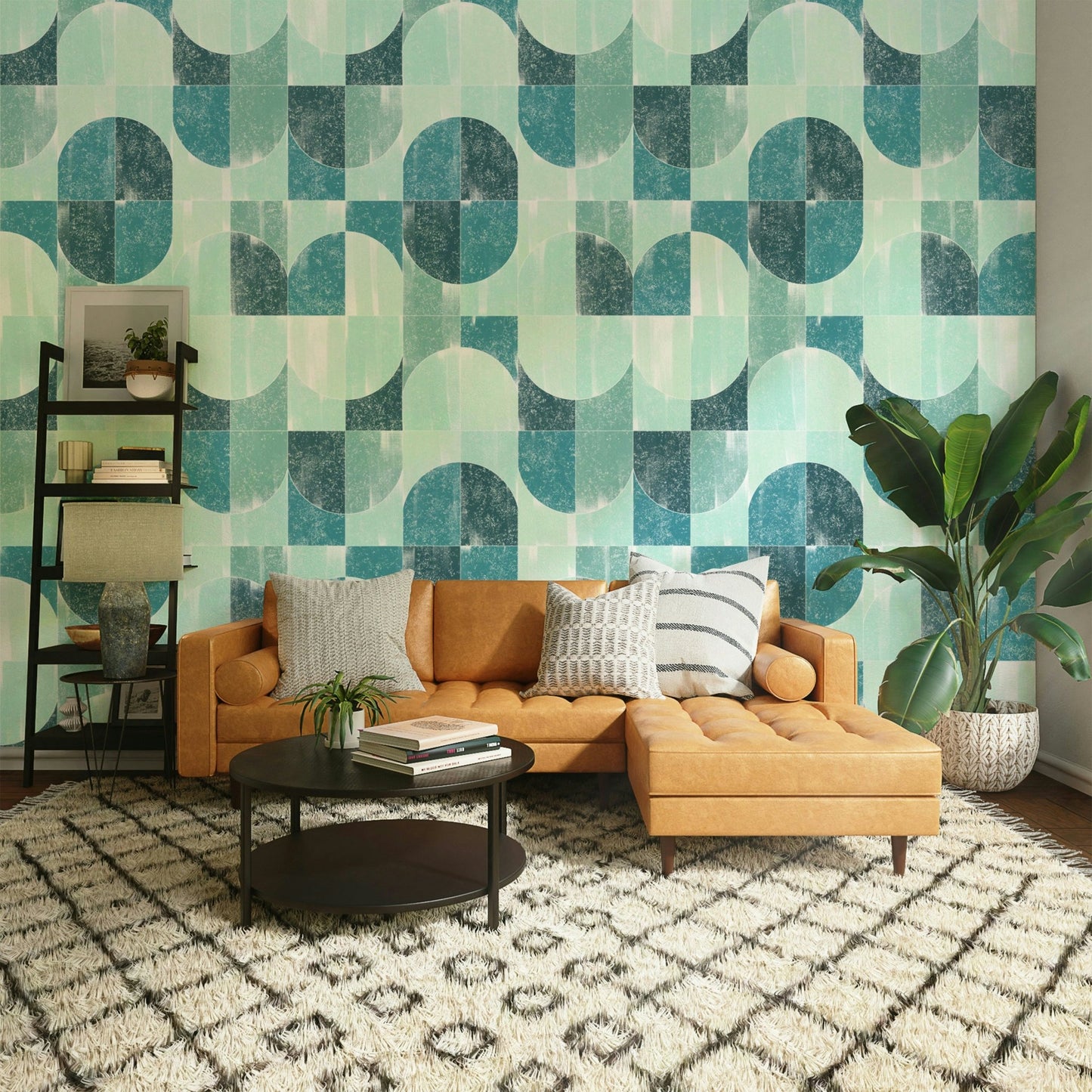 Contemporary geometric wallpaper.

