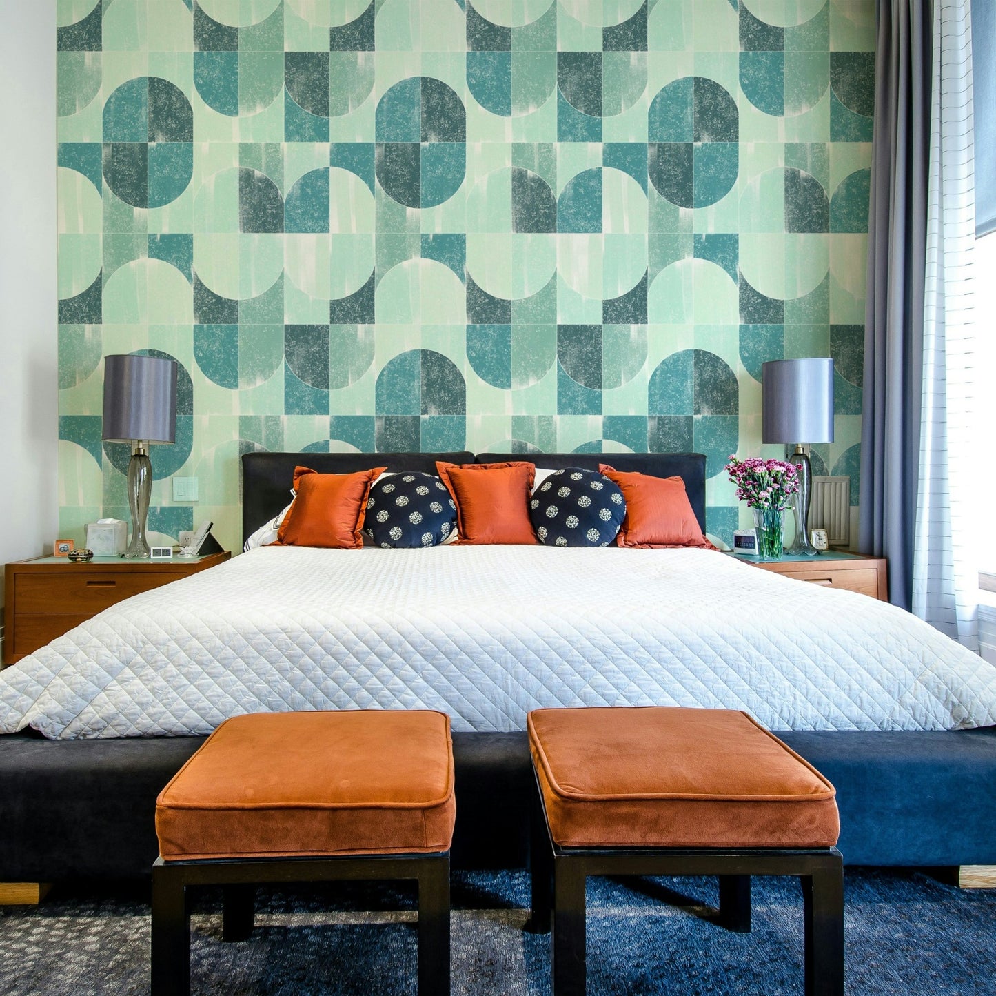 Subtle patterned wall decor.

