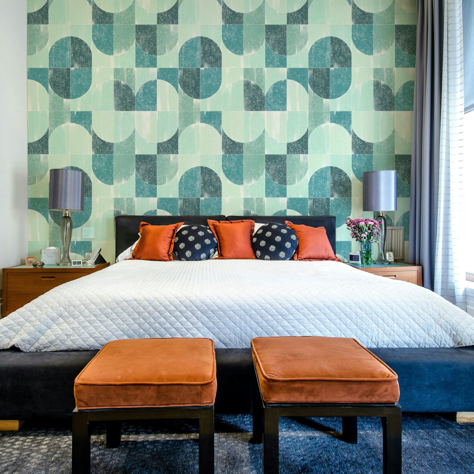 Subtle patterned wall decor.

