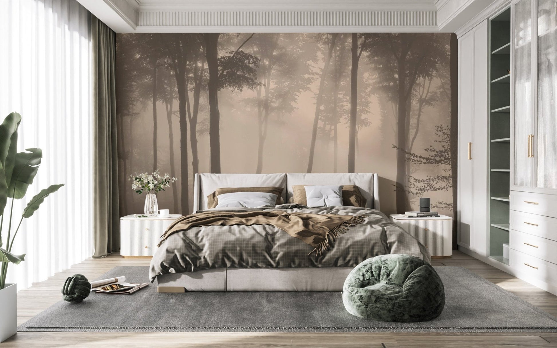 Spooky Haunted Halloween witch wall mural