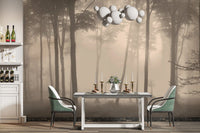Spooky Haunted Halloween Foggy Forest Wallpaper Mural