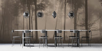 Spooky Haunted Halloween moon mural wallpaper