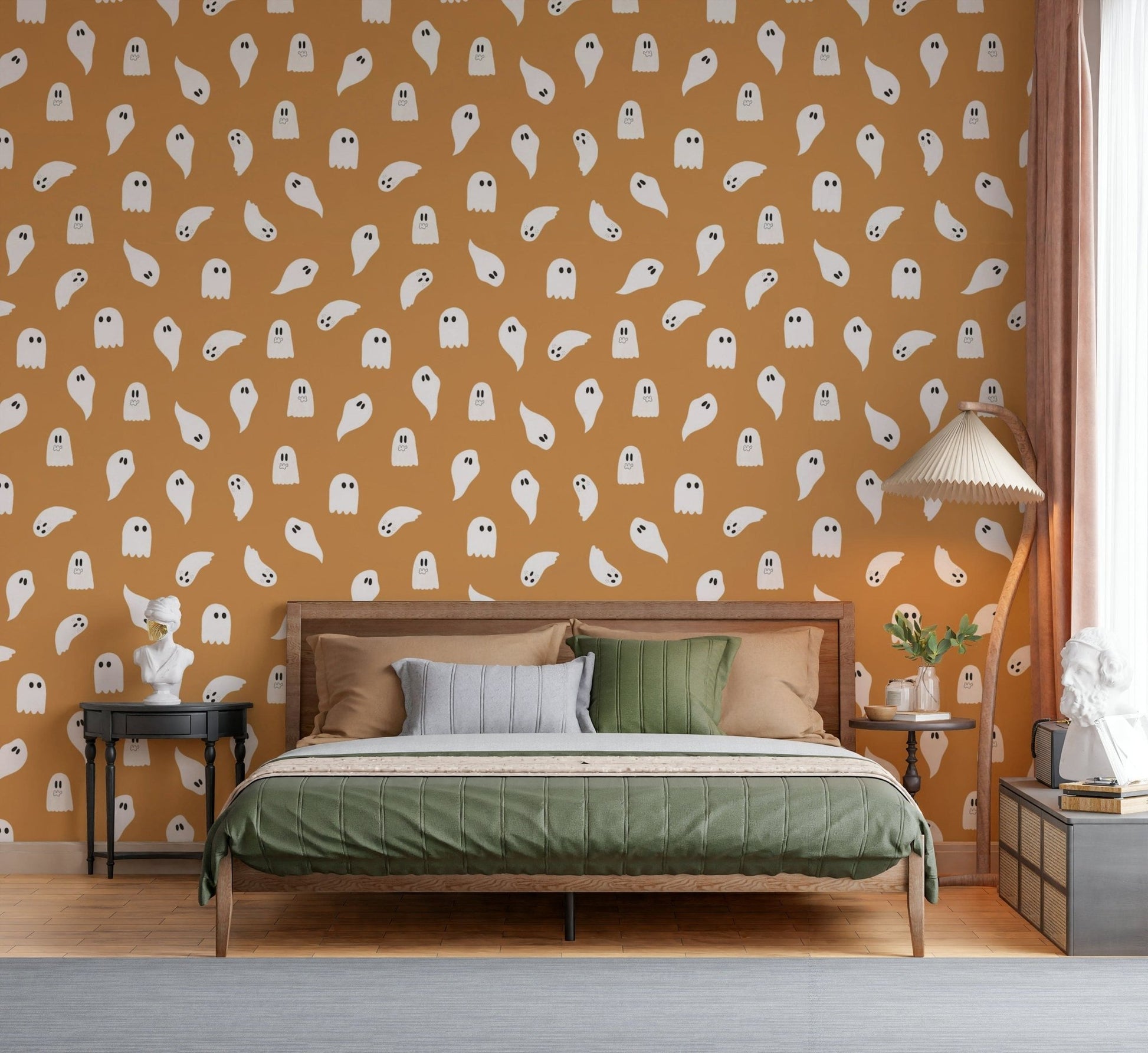 Eerie ghost pattern Spooky Specters! Wallpaper an unearthly design.