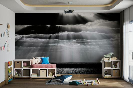 A beautiful geometric dot wallpaper mural for a modern home.

