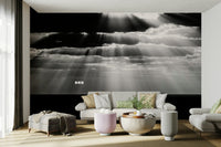 An artistic minimalist shape mural for home decor.

