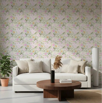 Calm living room wears the Spring Blossom seamless wallpaper at full height⁠GD9499