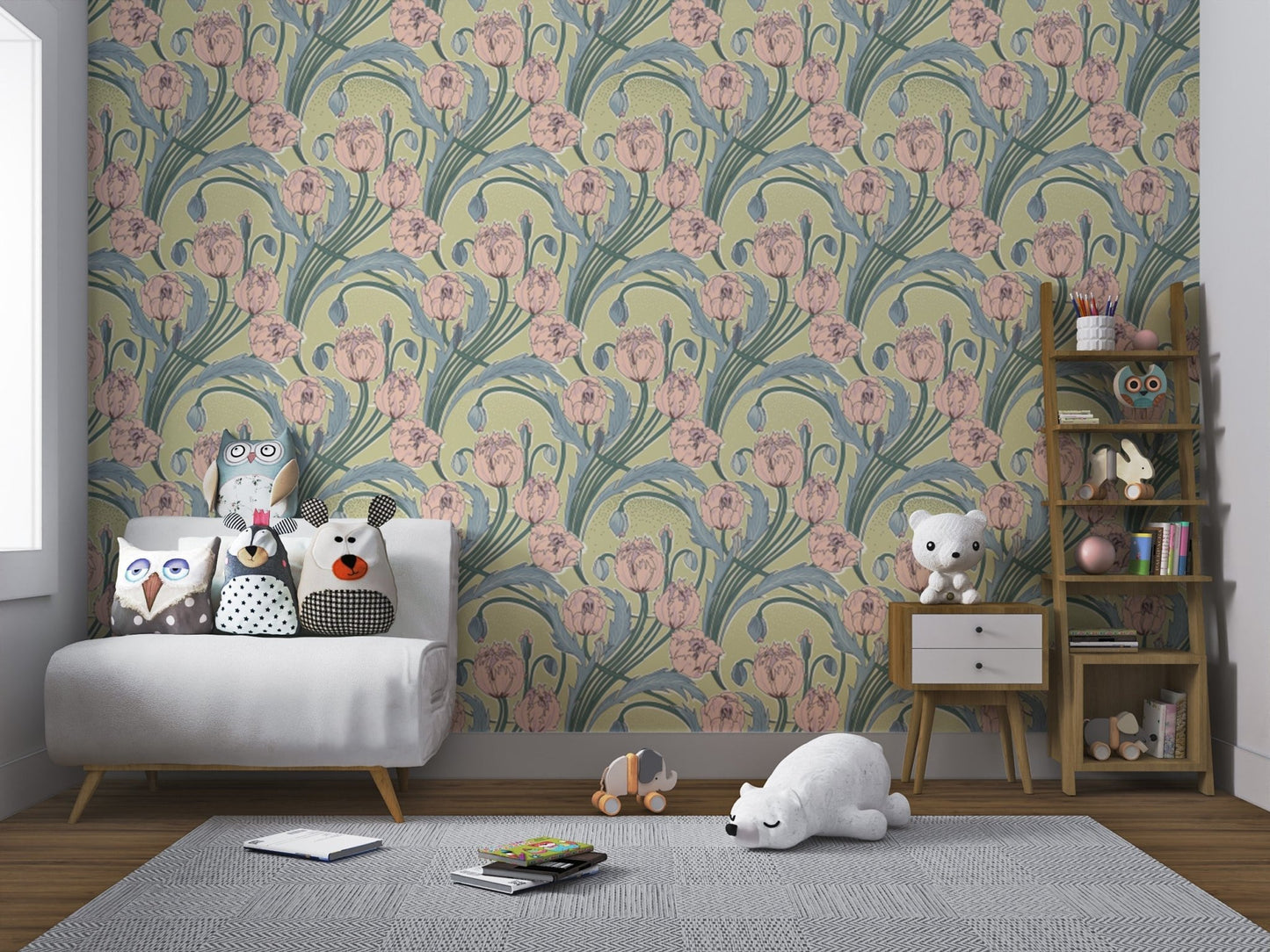 Stylish Spring Elegance wallpaper for bright, cheerful spaces.
