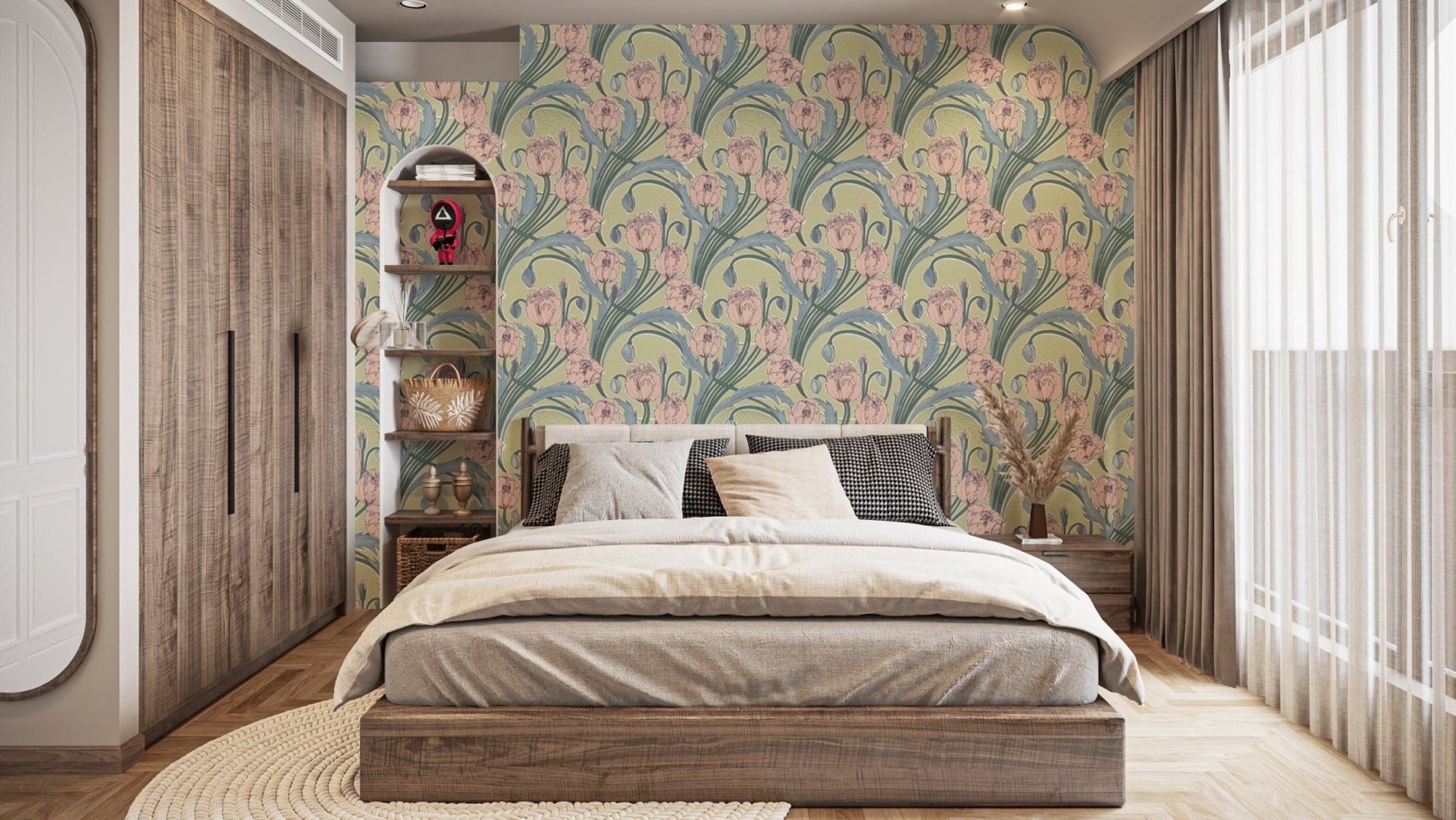 Spring Elegance Floral wallpaper mural blending elegance and nature. AN134
