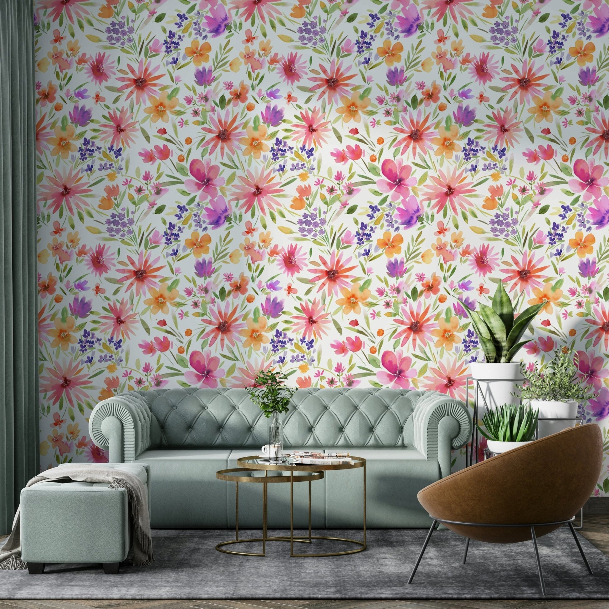 Dahlia flower wallpaper with fresh spring garden vibes

