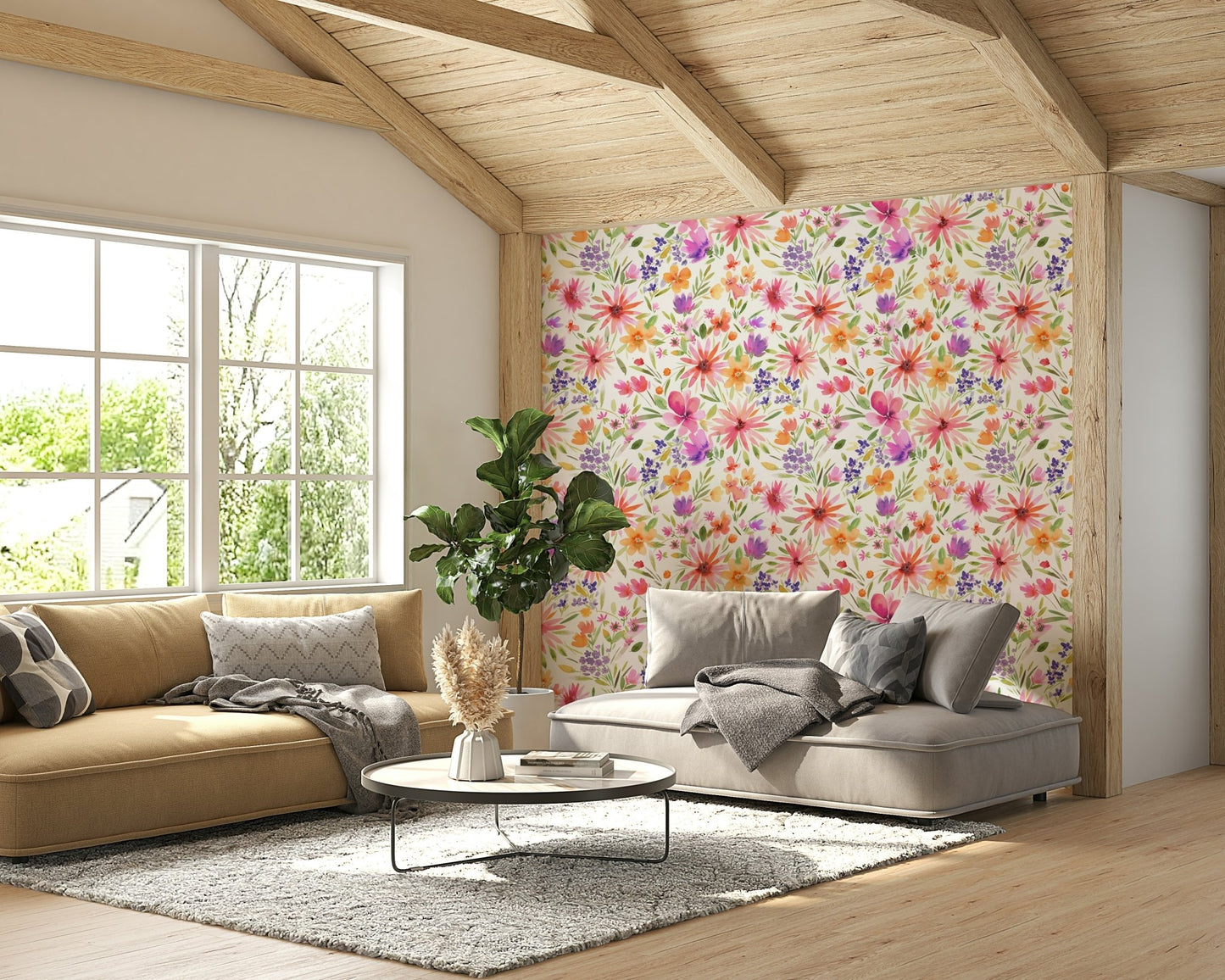 Nature wallpaper displaying whimsical dahlia blooms in spring

