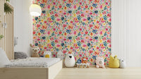 Vibrant spring zinnias garden wallpaper with fresh flowers, GD1303