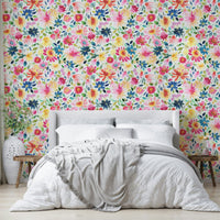 Fresh garden wallpaper with bright spring zinnia blooms, GD1303