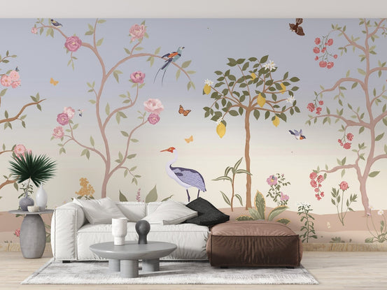Spring garden chinoiserie wallpaper design C528

