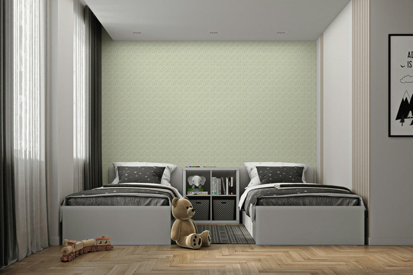 Springtime scattered foliage wall covering
 GD156
