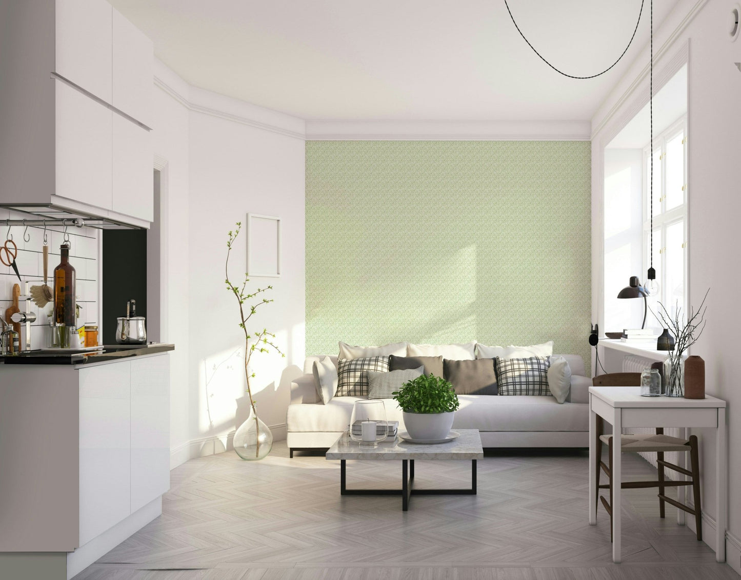 Spring Scattered Leaves botanical wall mural GD156

