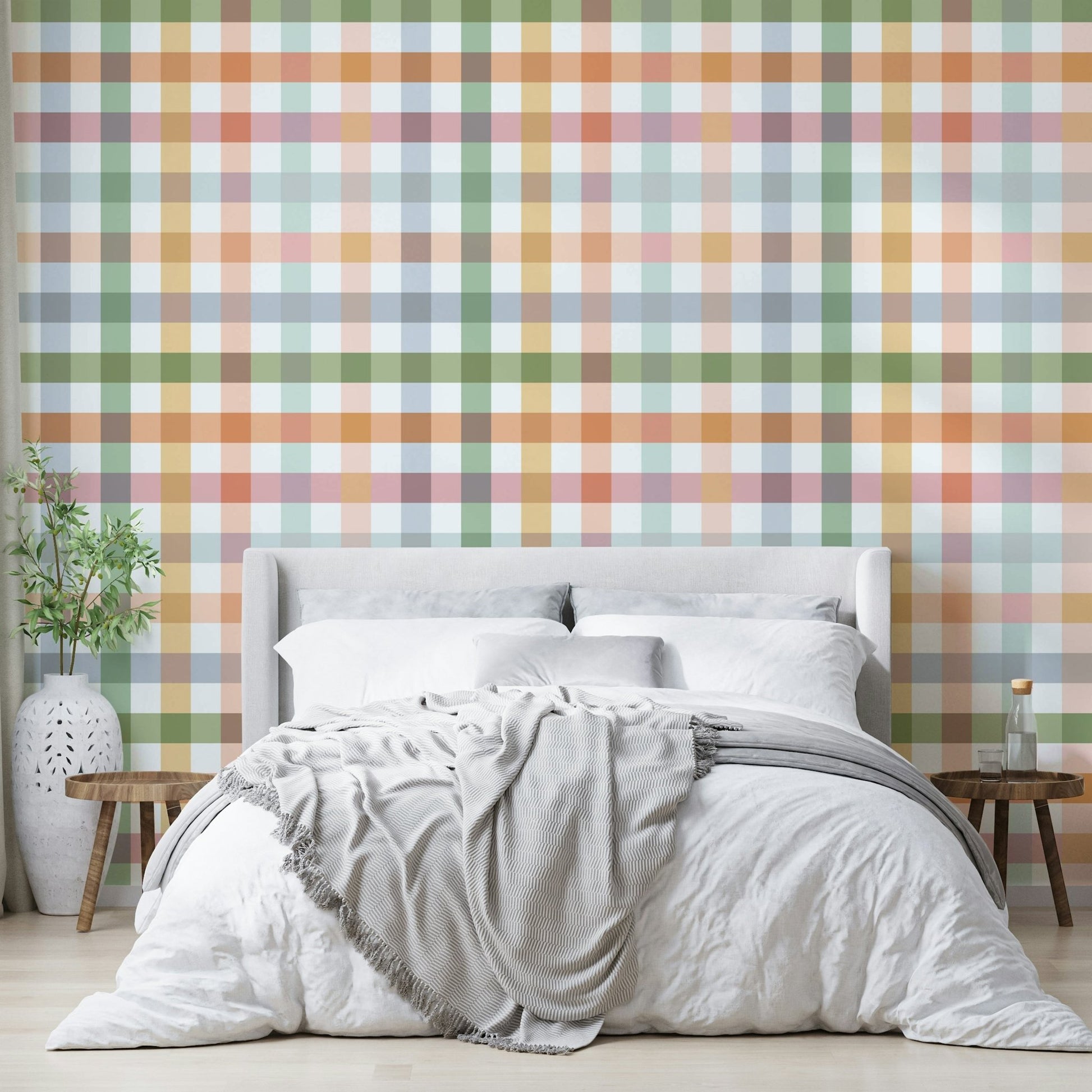 Countryside Gingham Wallpaper Design for Spring and Summer

