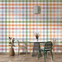 Spring Summer Gingham Geometric Wallpaper for Rooms

