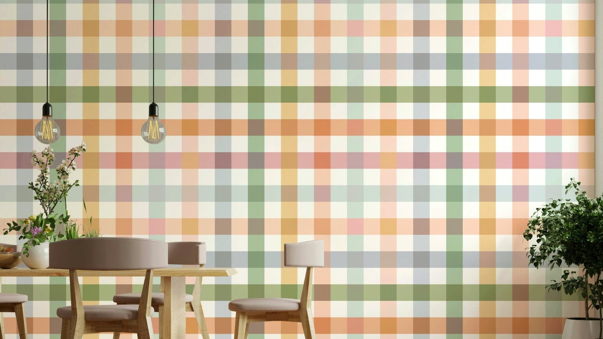Classic Geometric Gingham Wallpaper for Spring Decor, GD1525