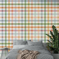 Summer Vibes with Gingham Geometric Countryside Wallpaper

