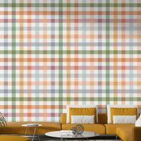 Spring Gingham Geometric Wallpaper for Elegant Interiors

