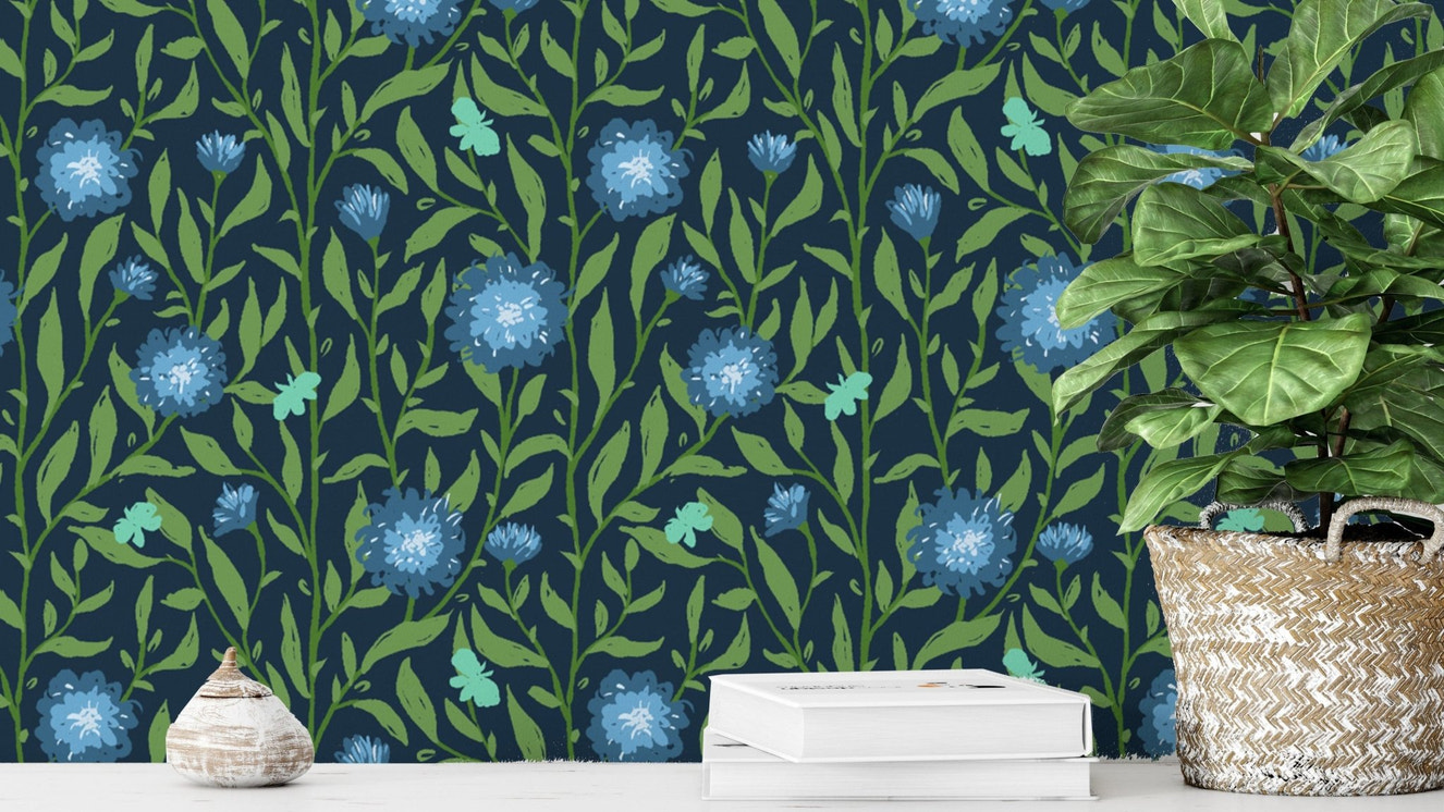 Spring Trellis Dark Green Wallpaper - Giffywalls