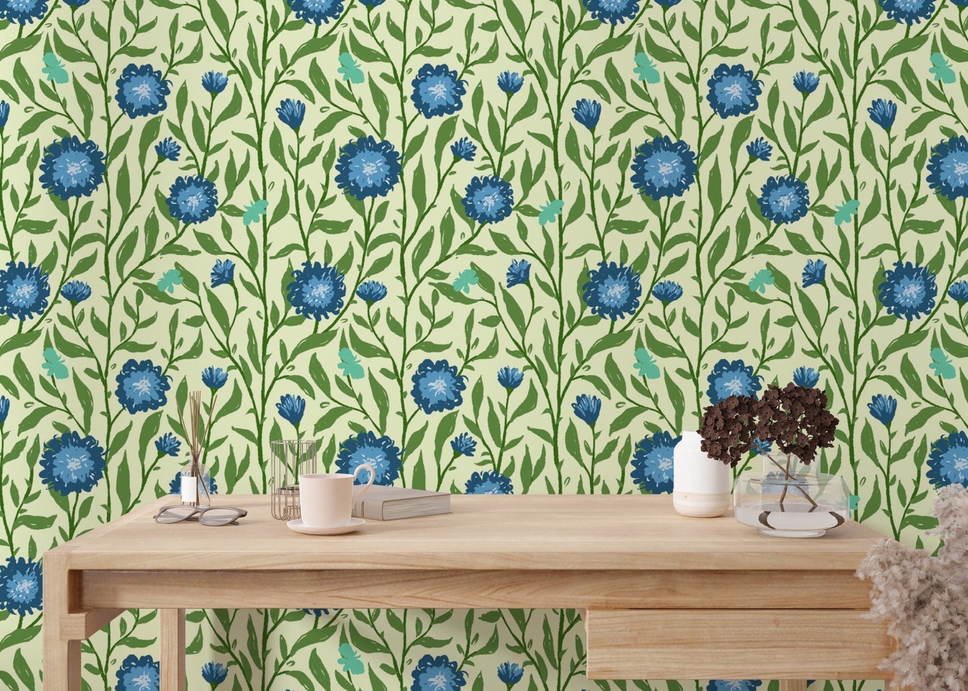 Spring Trellis Light Blue Wallpaper - Giffywalls RNM86