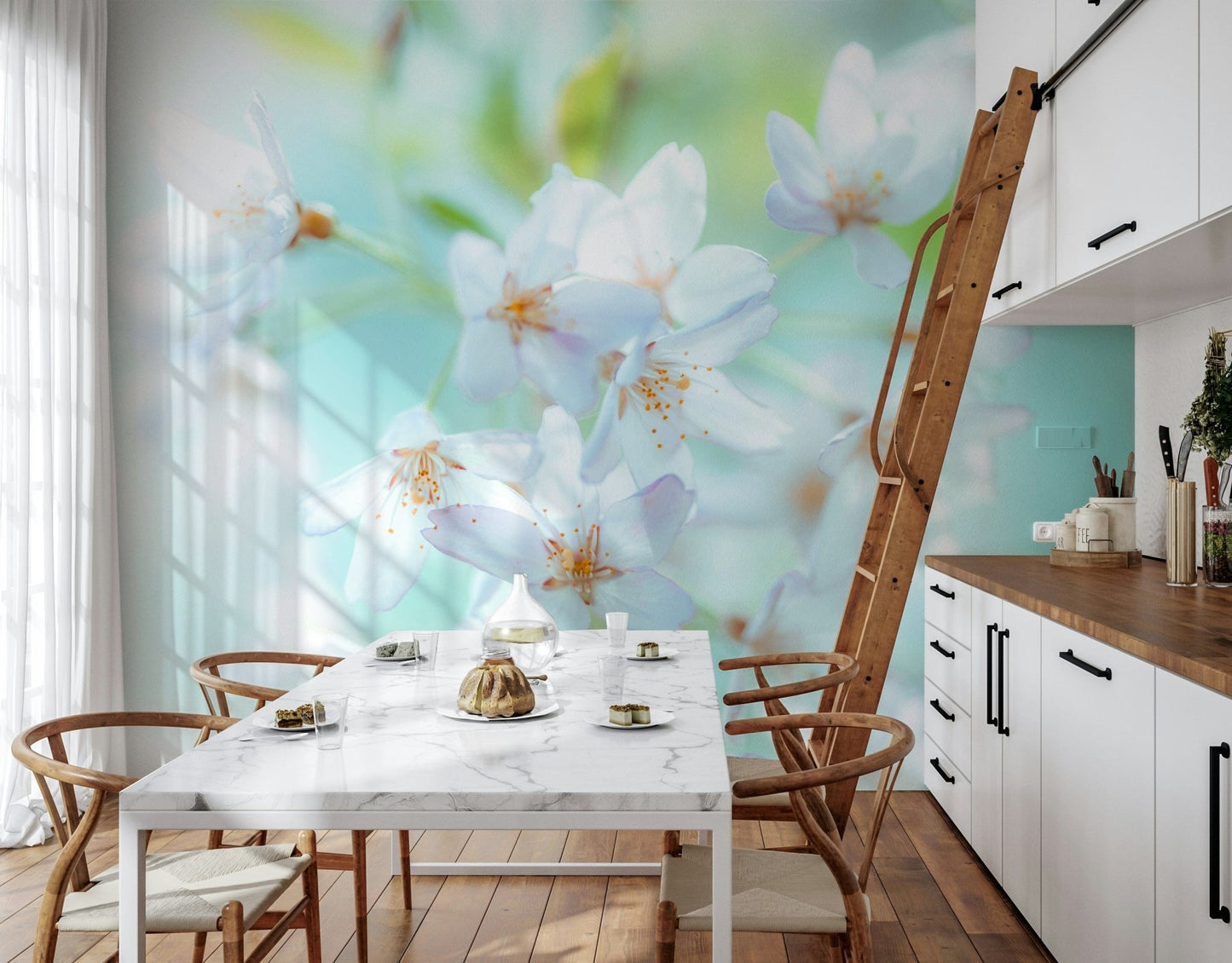 Minimalist nature wallpaper depicting wild meadow greenery.