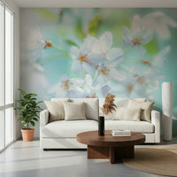 Lightweight non-woven wallpaper with elegant spring patterns.