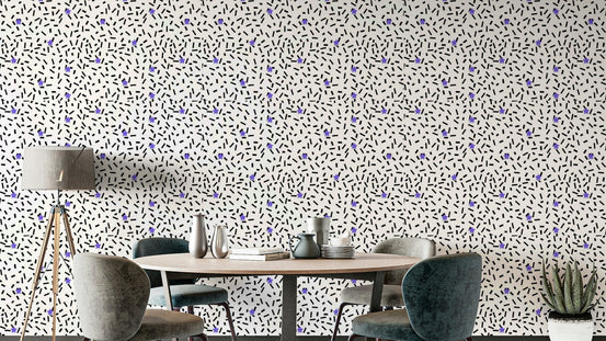 A detailed close-up of a whimsical wallpaper pattern. GD4232

