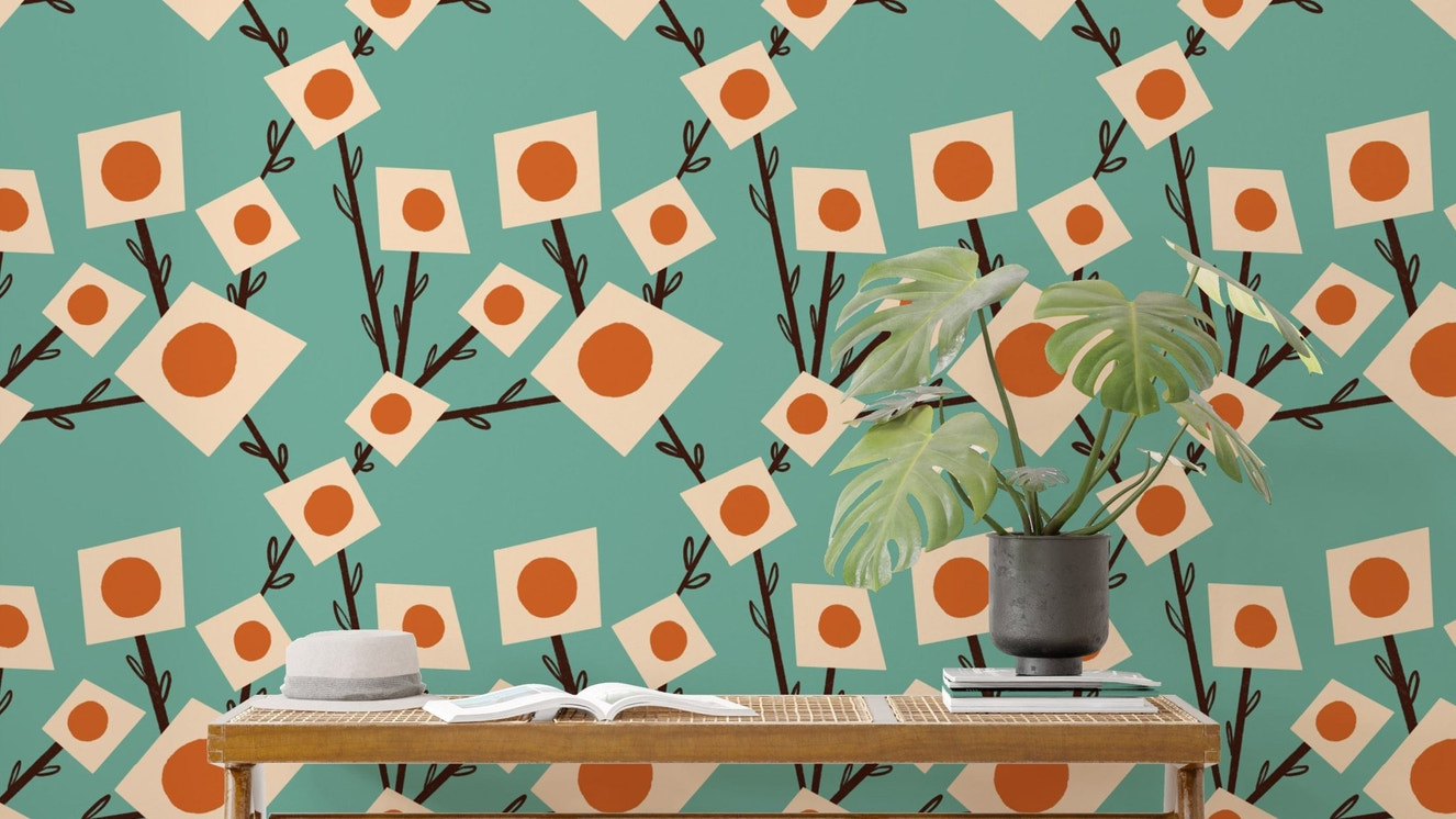 Floral bouquet wallpaper with modern flair
