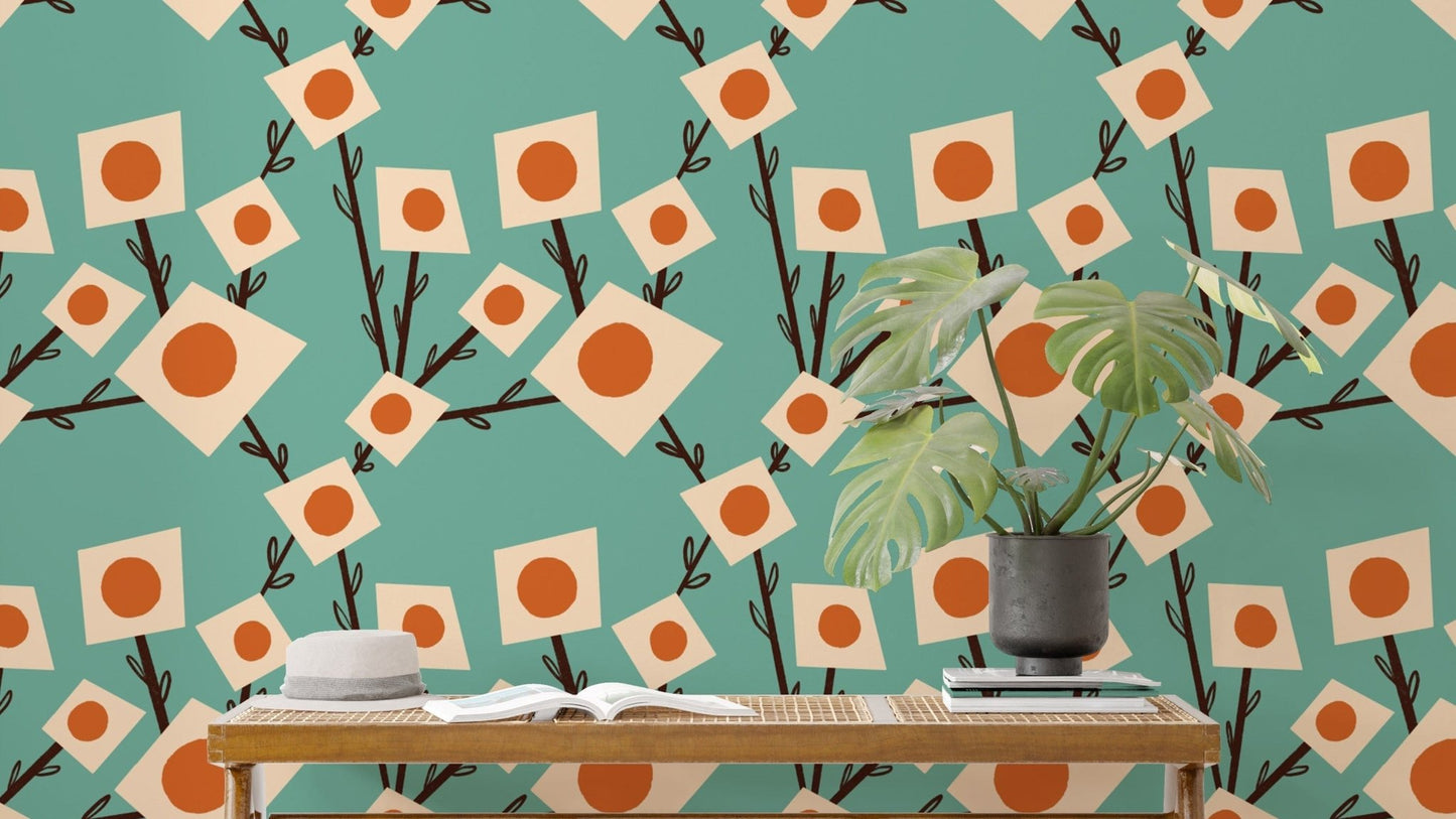 Floral bouquet wallpaper with modern flair
