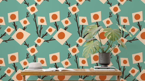 Floral bouquet wallpaper with modern flair, SUSCT60
