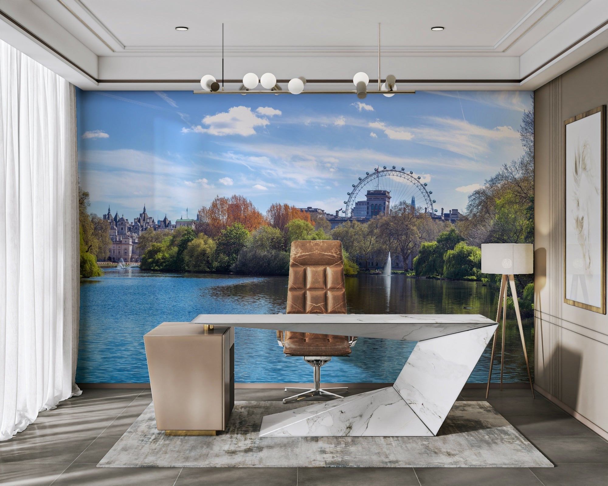 A peaceful panoramic wall mural of St James Park in London. GD3823
 

