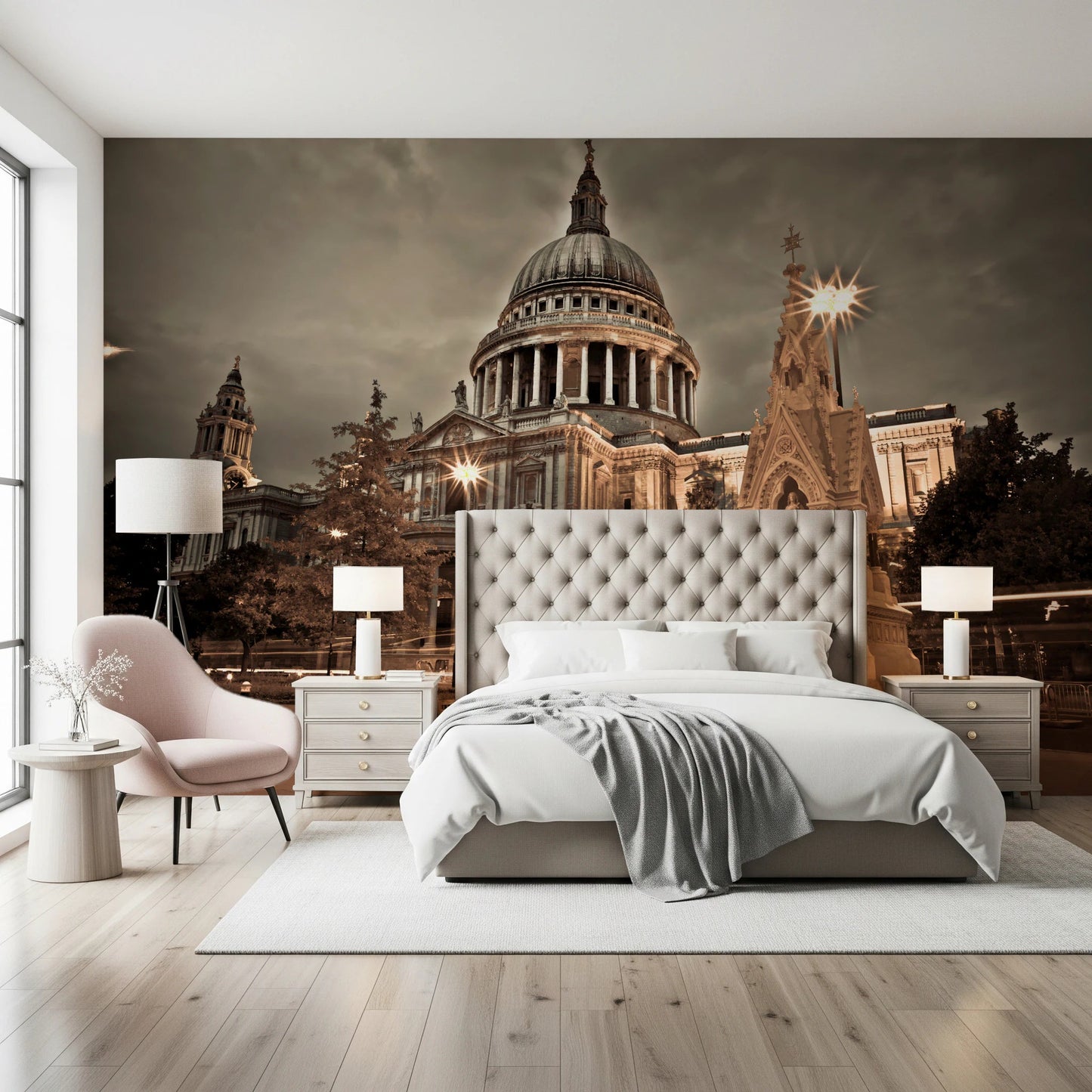 Architectural landmark in St Pauls Sepia wall mural view, GD8746