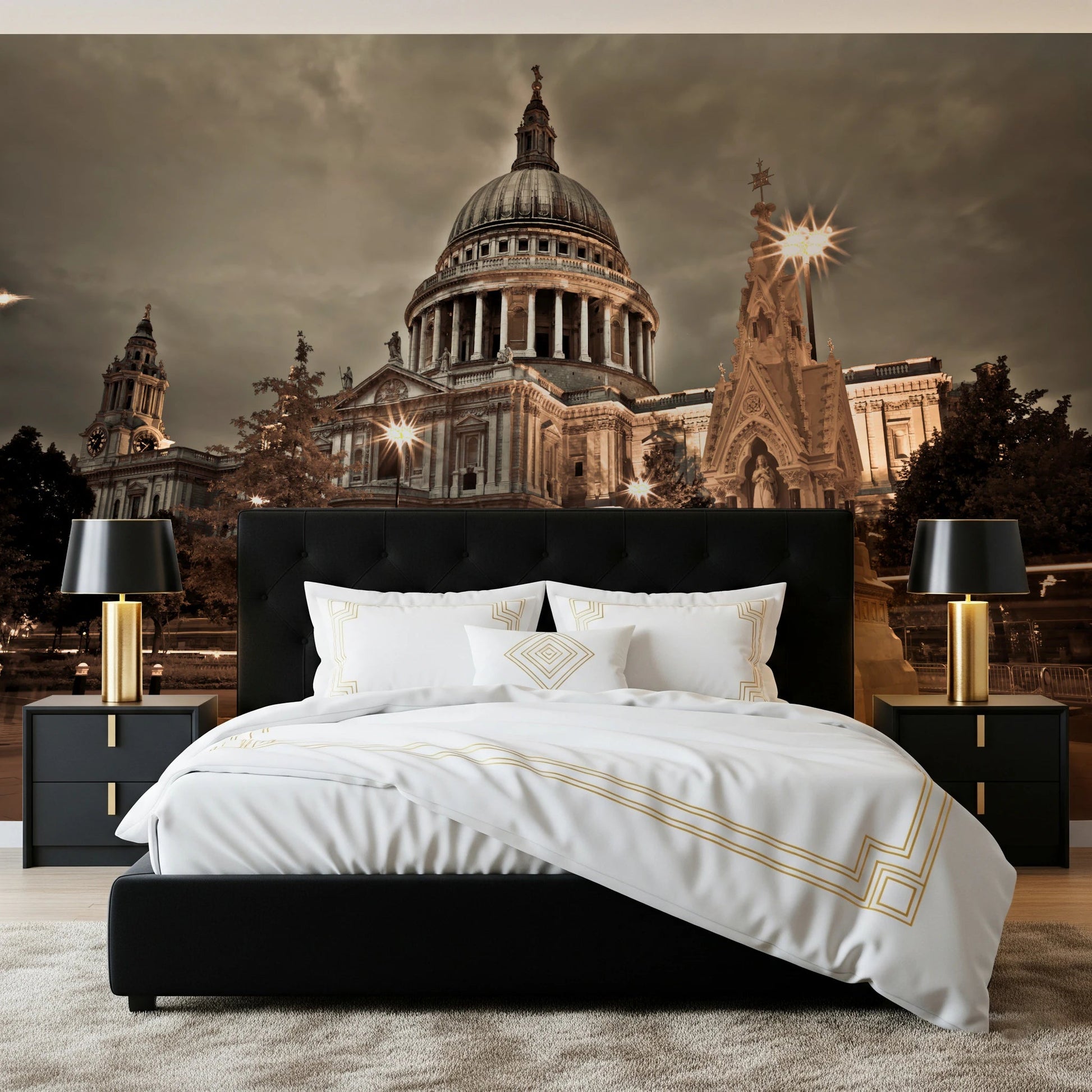 Historic city detail in St Pauls Sepia wall mural tones, GD8746