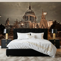 Historic city detail in St Pauls Sepia wall mural tones, GD8746