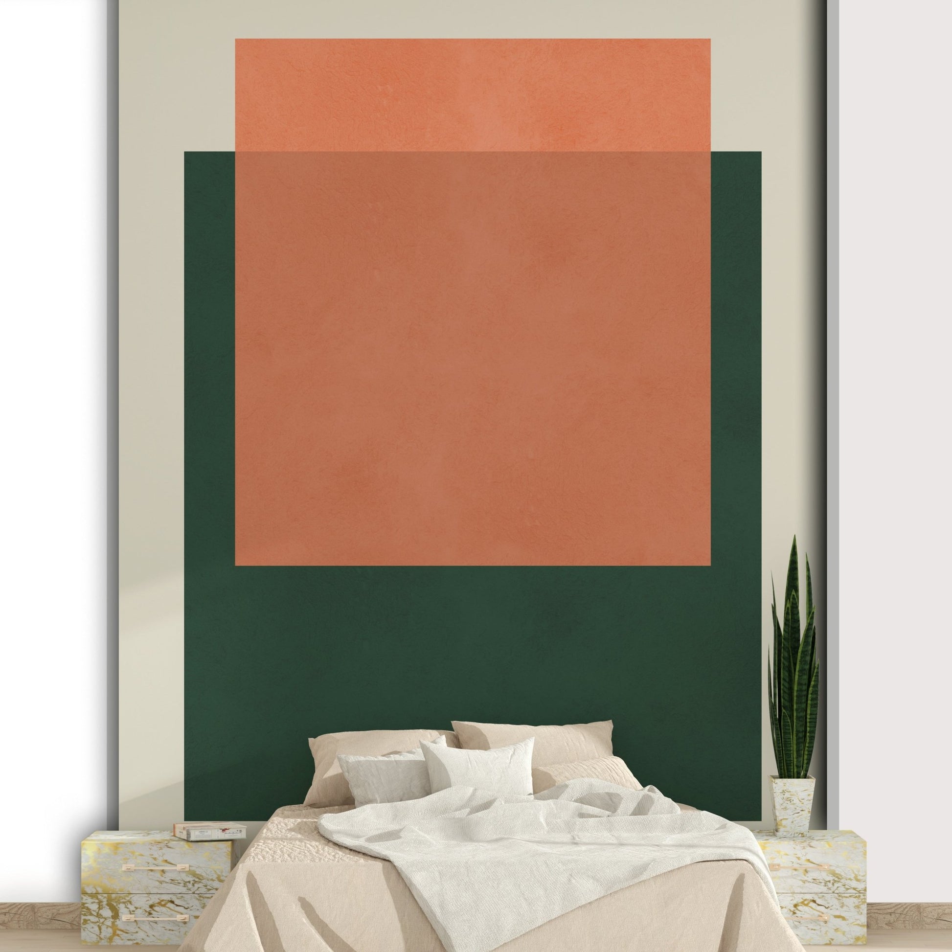The image shows an artistic impression of a serene terra-cotta pattern with a soft, natural feel.


