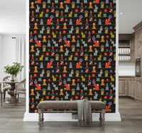 Flippant stacked circles and squares Geometric Shapes Wallpaper.