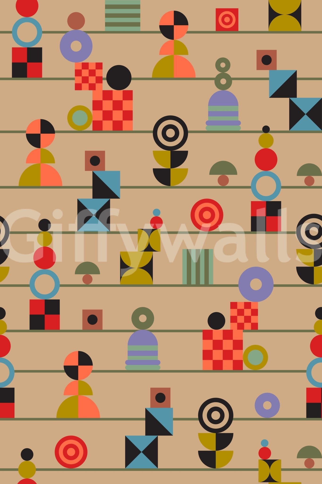 Peel and stick, Stacking Retro, peculiar assemblages, funky colors.