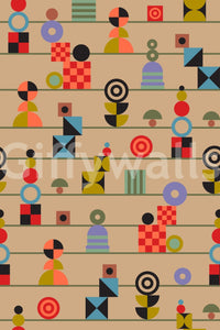 Peel and stick, Stacking Retro, peculiar assemblages, funky colors.