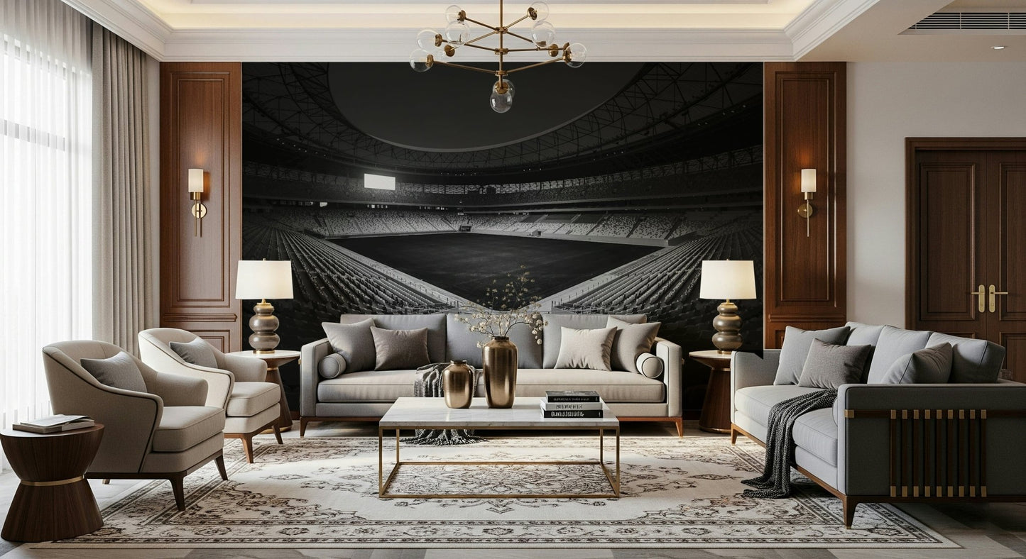 A beautiful modern art wall mural of delicate lines.