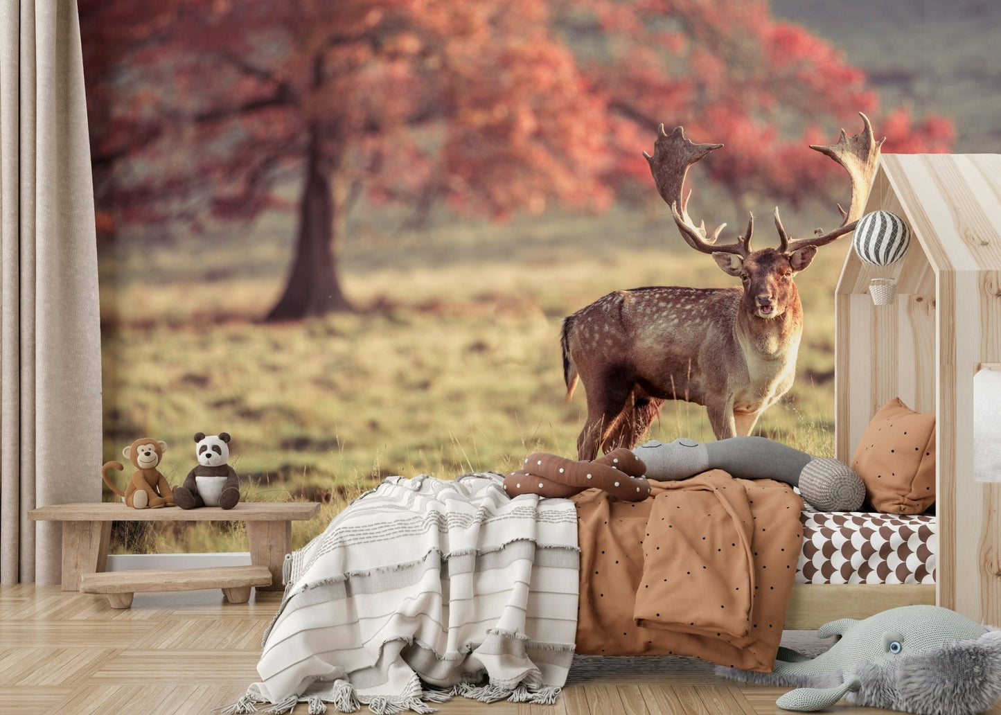 Stag Roaming Free Mural adding sophistication and tranquility

