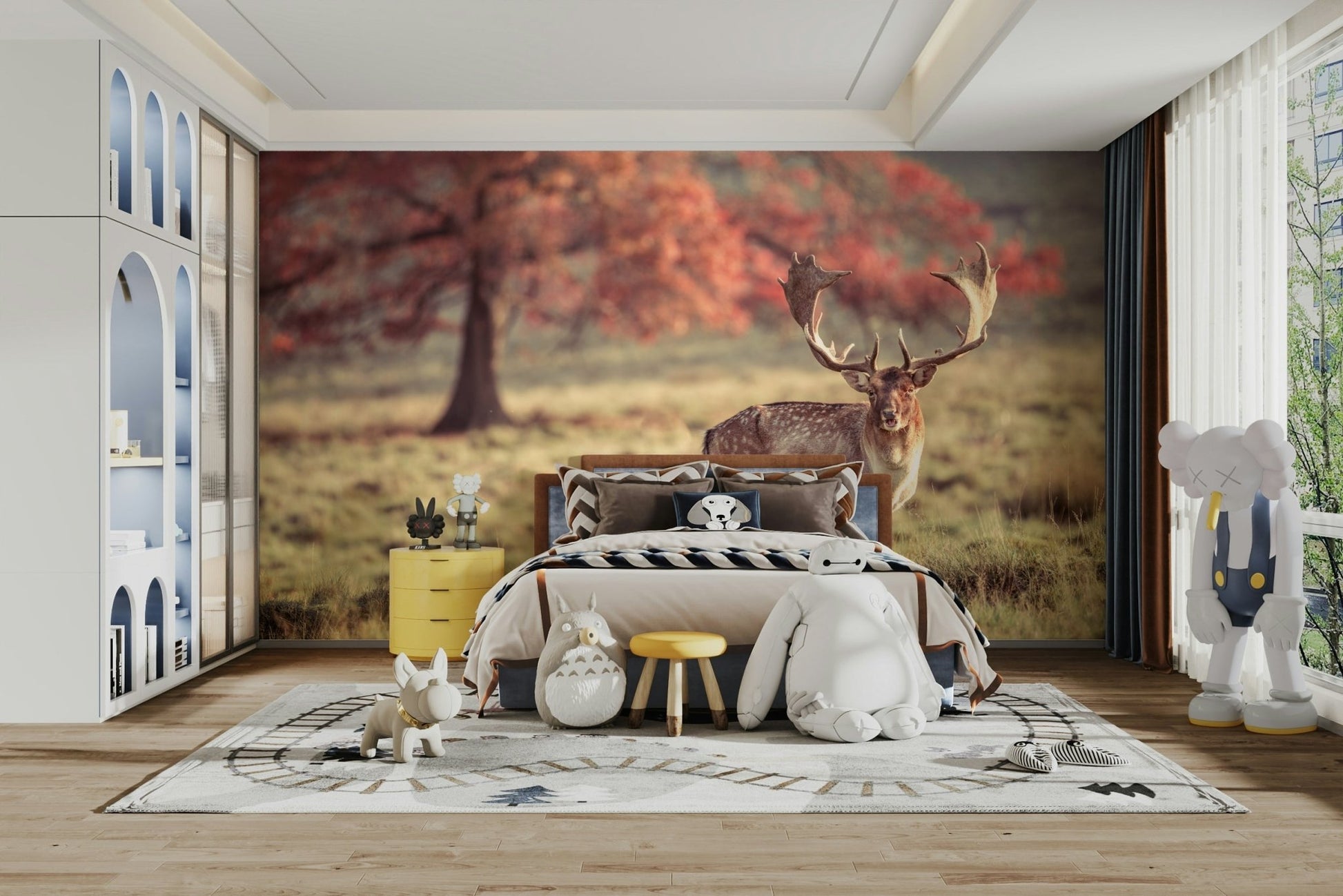 Nature-themed wall mural bringing elegance to any space

