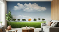 An artistic minimalist form mural for home decor.