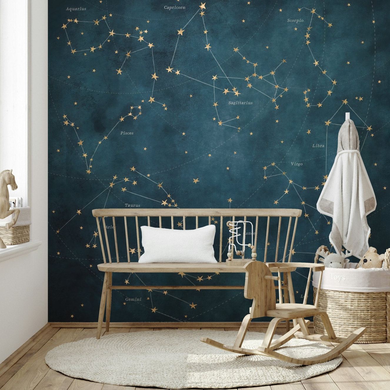 Zodiac constellation star map wall mural for rooms


