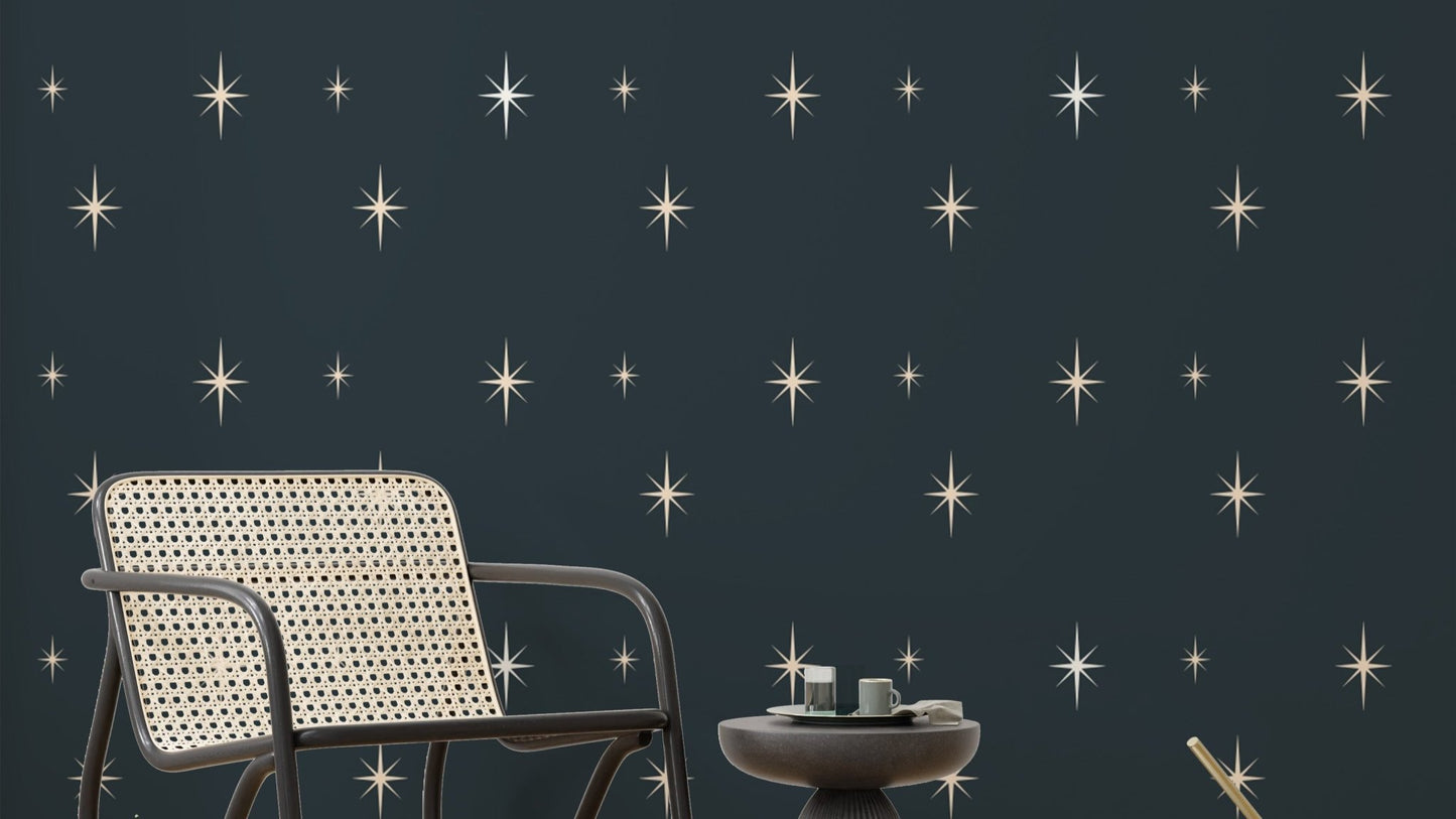 Starburst Dark Blue Wallpaper design for walls
