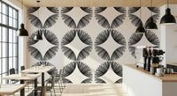 Elegant Starburst Deco Wallpaper with metallic accents for dining room wall mural., GD7854