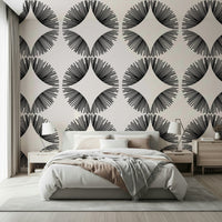 Modern living room setting with Starburst Deco Wallpaper as a feature wall., GD7854